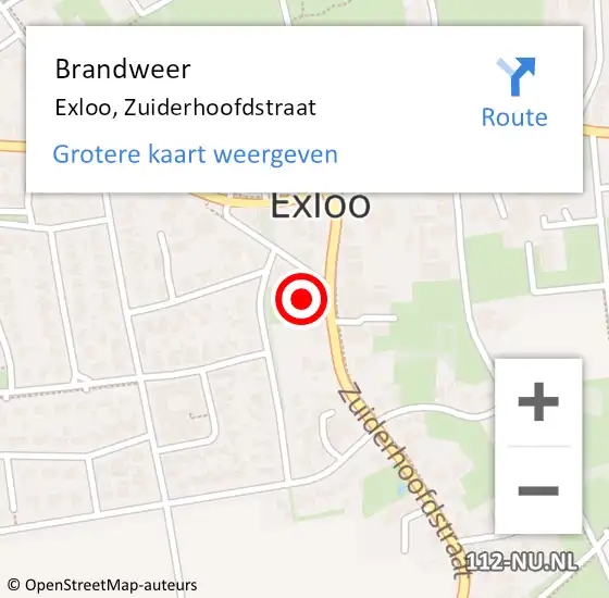 Locatie op kaart van de 112 melding: Brandweer Exloo, Zuiderhoofdstraat op 30 maart 2017 02:00