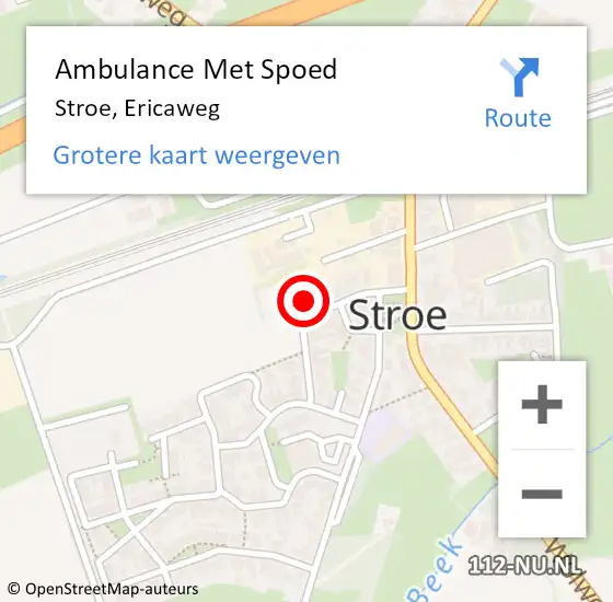 Locatie op kaart van de 112 melding: Ambulance Met Spoed Naar Stroe, Ericaweg op 30 maart 2017 08:31