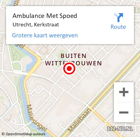 Locatie op kaart van de 112 melding: Ambulance Met Spoed Naar Utrecht, Kerkstraat op 30 maart 2017 12:30