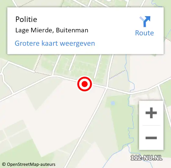 Locatie op kaart van de 112 melding: Politie Lage Mierde, Buitenman op 31 maart 2017 04:02