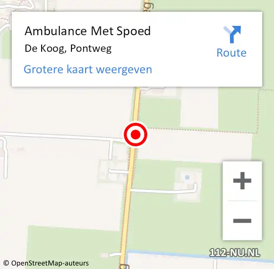 Locatie op kaart van de 112 melding: Ambulance Met Spoed Naar De Koog, Pontweg op 31 maart 2017 09:46