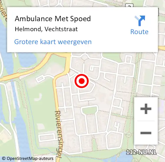 Locatie op kaart van de 112 melding: Ambulance Met Spoed Naar Helmond, Vechtstraat op 31 maart 2017 11:48