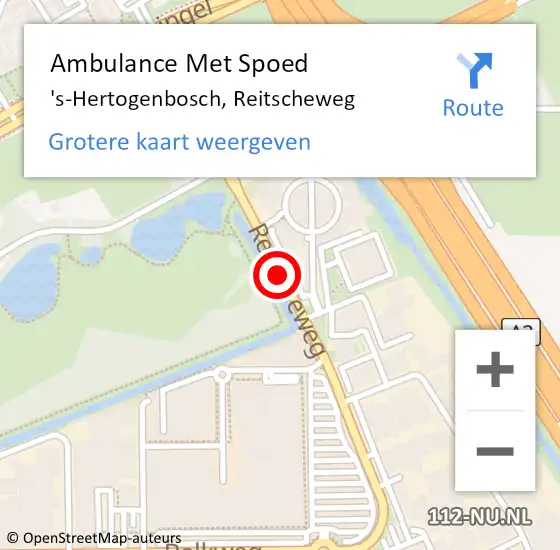 Locatie op kaart van de 112 melding: Ambulance Met Spoed Naar 's-Hertogenbosch, Reitscheweg op 31 maart 2017 14:56