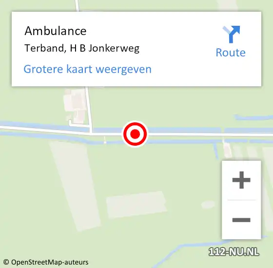 Locatie op kaart van de 112 melding: Ambulance Terband, H B Jonkerweg op 31 maart 2017 15:07