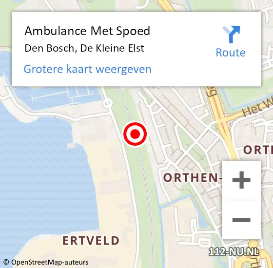 Locatie op kaart van de 112 melding: Ambulance Met Spoed Naar Den Bosch, De Kleine Elst op 31 maart 2017 16:32