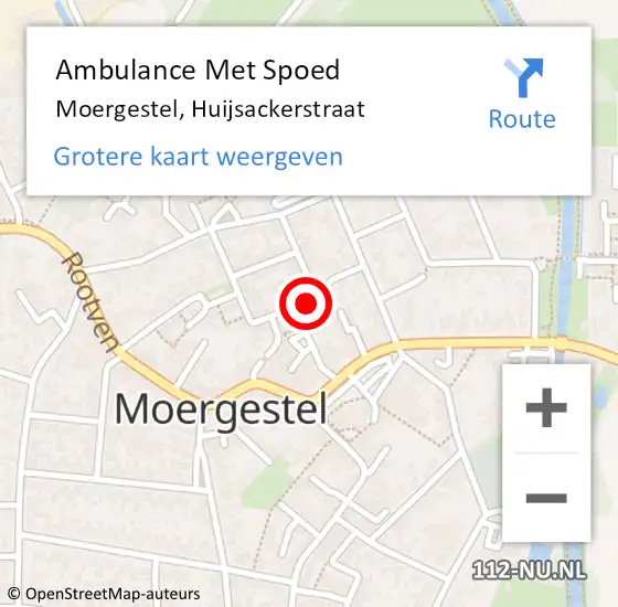 Locatie op kaart van de 112 melding: Ambulance Met Spoed Naar Moergestel, Huijsackerstraat op 1 april 2017 16:30