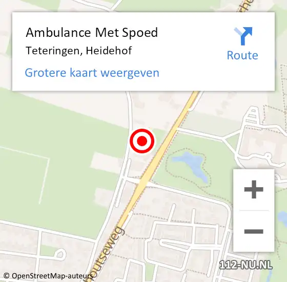 Locatie op kaart van de 112 melding: Ambulance Met Spoed Naar Teteringen, Heidehof op 1 april 2017 21:09