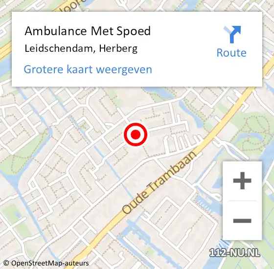 Locatie op kaart van de 112 melding: Ambulance Met Spoed Naar Leidschendam, Herberg op 2 april 2017 00:04