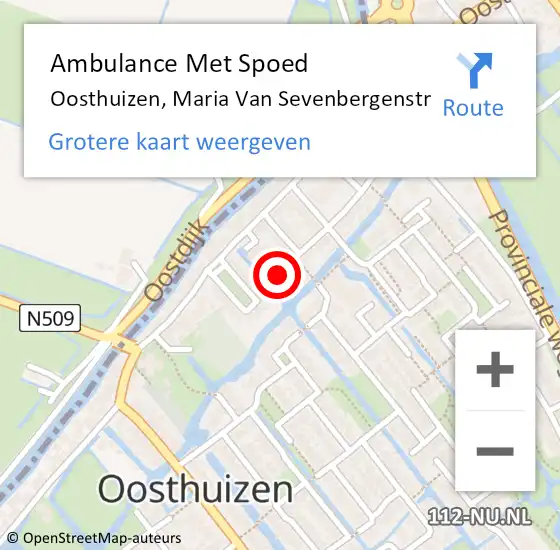 Locatie op kaart van de 112 melding: Ambulance Met Spoed Naar Oosthuizen, Maria Van Sevenbergenstr op 2 april 2017 06:44