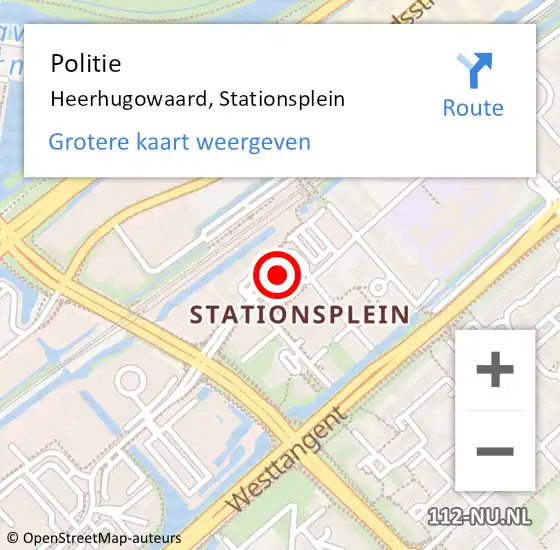 Locatie op kaart van de 112 melding: Politie Heerhugowaard, Stationsplein op 3 april 2017 08:34