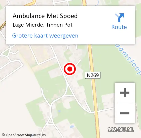 Locatie op kaart van de 112 melding: Ambulance Met Spoed Naar Lage Mierde, Tinnen Pot op 3 april 2017 10:26