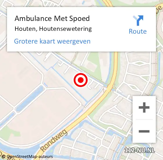 Locatie op kaart van de 112 melding: Ambulance Met Spoed Naar Houten, Houtensewetering op 3 april 2017 10:57