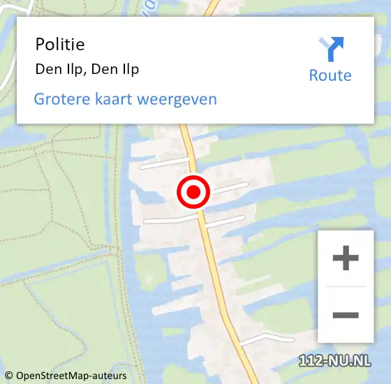Locatie op kaart van de 112 melding: Politie Den Ilp, Den Ilp op 3 april 2017 22:53