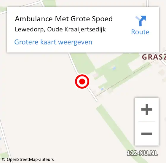 Locatie op kaart van de 112 melding: Ambulance Met Grote Spoed Naar Lewedorp, Oude Kraaijertsedijk op 4 april 2017 14:18