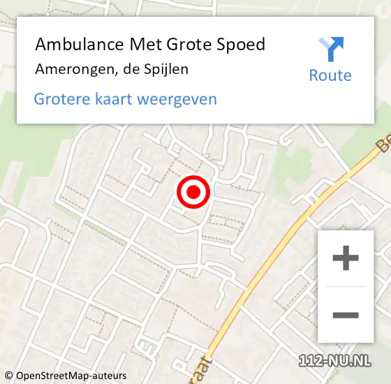 Locatie op kaart van de 112 melding: Ambulance Met Grote Spoed Naar Amerongen, de Spijlen op 5 april 2017 06:48