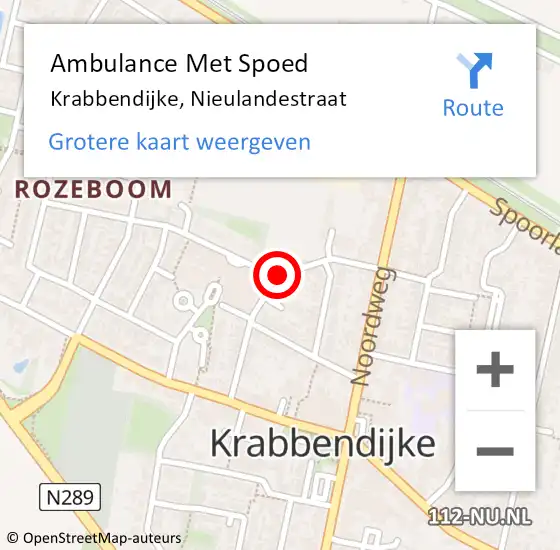 Locatie op kaart van de 112 melding: Ambulance Met Spoed Naar Krabbendijke, Nieulandestraat op 5 april 2017 14:32