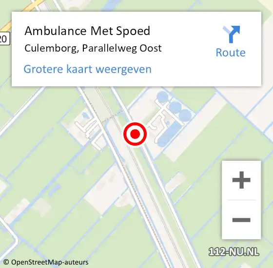 Locatie op kaart van de 112 melding: Ambulance Met Spoed Naar Culemborg, Parallelweg Oost op 5 april 2017 18:23
