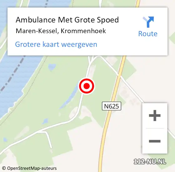 Locatie op kaart van de 112 melding: Ambulance Met Grote Spoed Naar Maren-Kessel, Krommenhoek op 5 april 2017 21:15