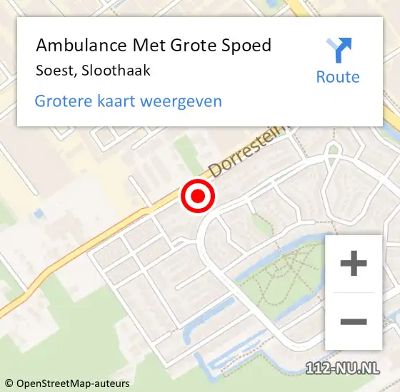 Locatie op kaart van de 112 melding: Ambulance Met Grote Spoed Naar Soest, Sloothaak op 6 april 2017 04:59
