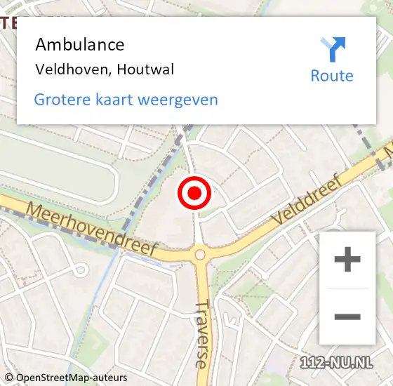 Locatie op kaart van de 112 melding: Ambulance Veldhoven, Houtwal op 6 april 2017 10:57