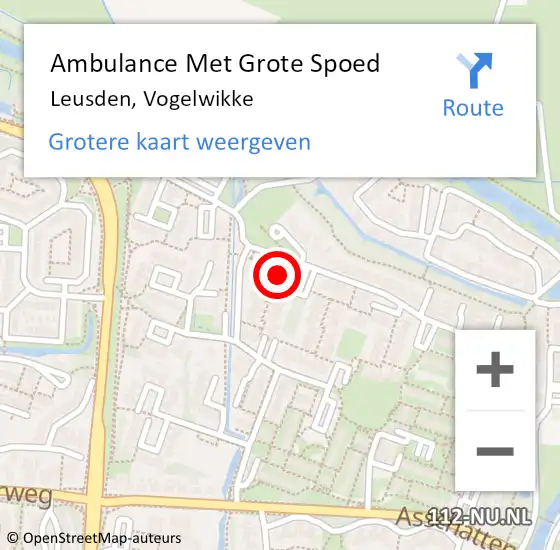 Locatie op kaart van de 112 melding: Ambulance Met Grote Spoed Naar Leusden, Vogelwikke op 7 april 2017 10:34