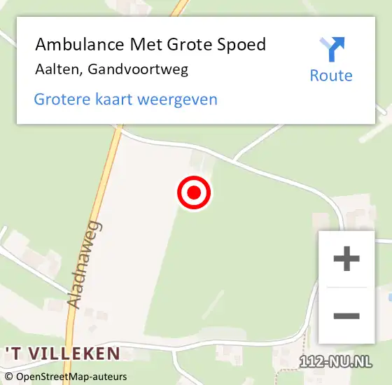 Locatie op kaart van de 112 melding: Ambulance Met Grote Spoed Naar Aalten, Gandvoortweg op 7 april 2017 17:37