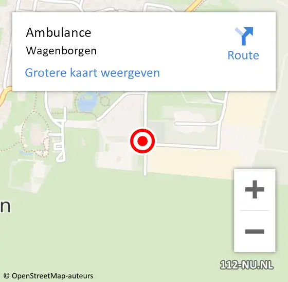 Locatie op kaart van de 112 melding: Ambulance Wagenborgen op 8 april 2017 12:11