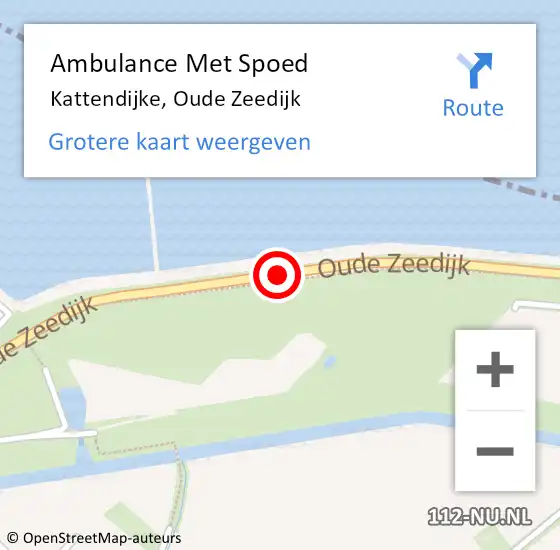 Locatie op kaart van de 112 melding: Ambulance Met Spoed Naar Kattendijke, Oude Zeedijk op 9 april 2017 14:24