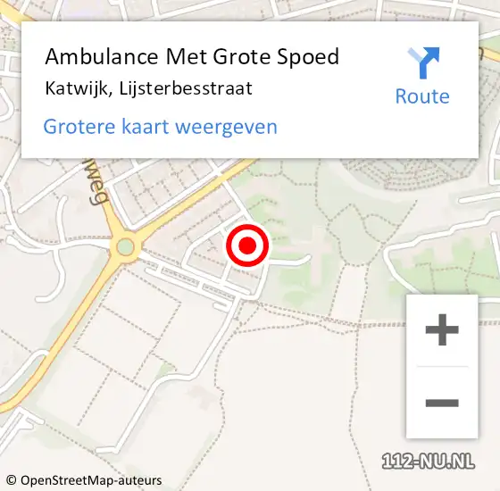 Locatie op kaart van de 112 melding: Ambulance Met Grote Spoed Naar Katwijk, Lijsterbesstraat op 16 januari 2014 17:10