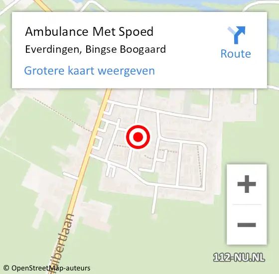 Locatie op kaart van de 112 melding: Ambulance Met Spoed Naar Everdingen, Bingse Boogaard op 10 april 2017 13:44