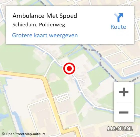 Locatie op kaart van de 112 melding: Ambulance Met Spoed Naar Schiedam, Polderweg op 10 april 2017 20:55