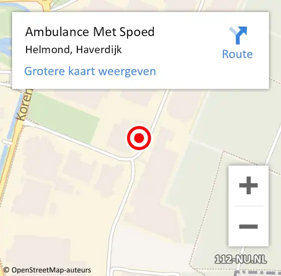 Locatie op kaart van de 112 melding: Ambulance Met Spoed Naar Helmond, Haverdijk op 11 april 2017 10:03