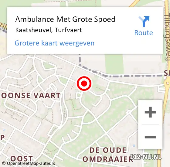 Locatie op kaart van de 112 melding: Ambulance Met Grote Spoed Naar Kaatsheuvel, Turfvaert op 11 april 2017 12:29
