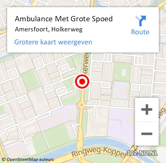 Locatie op kaart van de 112 melding: Ambulance Met Grote Spoed Naar Amersfoort, Holkerweg op 11 april 2017 17:06