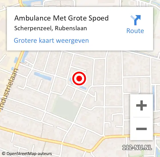 Locatie op kaart van de 112 melding: Ambulance Met Grote Spoed Naar Scherpenzeel, Rubenslaan op 11 april 2017 17:08