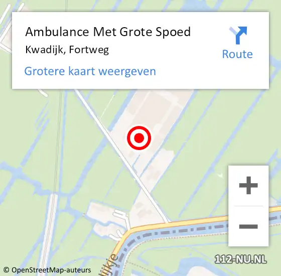 Locatie op kaart van de 112 melding: Ambulance Met Grote Spoed Naar Kwadijk, Fortweg op 11 april 2017 19:07