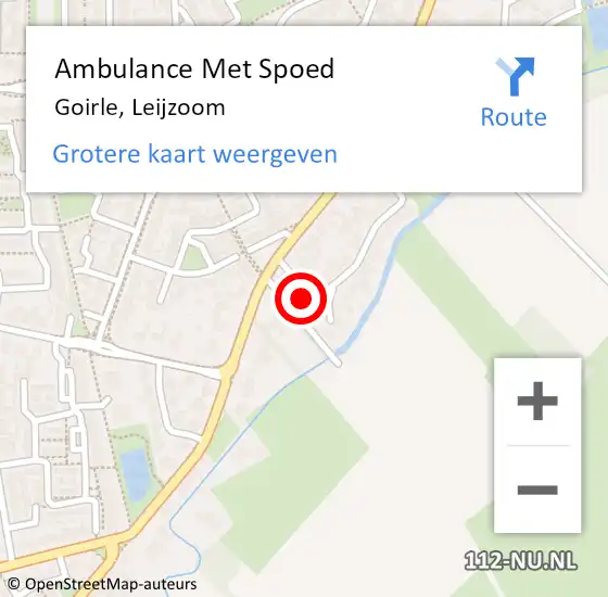 Locatie op kaart van de 112 melding: Ambulance Met Spoed Naar Goirle, Leijzoom op 12 april 2017 19:07