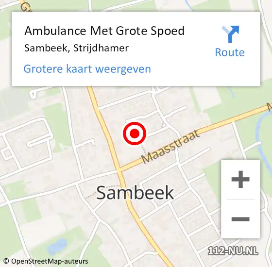 Locatie op kaart van de 112 melding: Ambulance Met Grote Spoed Naar Sambeek, Strijdhamer op 12 april 2017 22:55