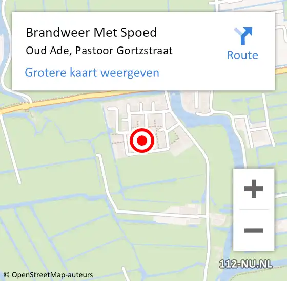 Locatie op kaart van de 112 melding: Brandweer Met Spoed Naar Oud Ade, Pastoor Gortzstraat op 13 april 2017 00:12