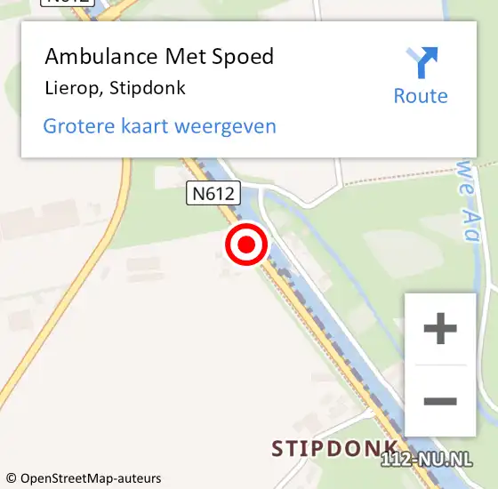 Locatie op kaart van de 112 melding: Ambulance Met Spoed Naar Lierop, Stipdonk op 13 april 2017 22:16