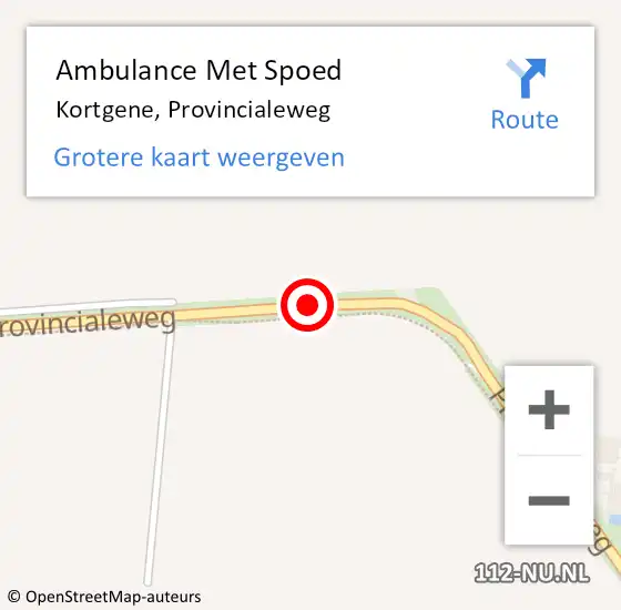Locatie op kaart van de 112 melding: Ambulance Met Spoed Naar Kortgene, Provincialeweg op 14 april 2017 09:14