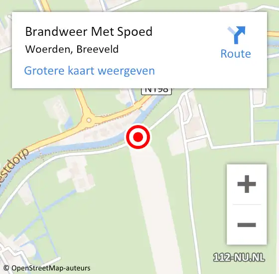 Locatie op kaart van de 112 melding: Brandweer Met Spoed Naar Woerden, Breeveld op 14 april 2017 16:48