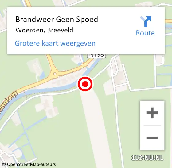 Locatie op kaart van de 112 melding: Brandweer Geen Spoed Naar Woerden, Breeveld op 14 april 2017 16:48