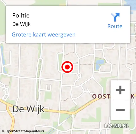 Locatie op kaart van de 112 melding: Politie De Wijk op 14 april 2017 18:01