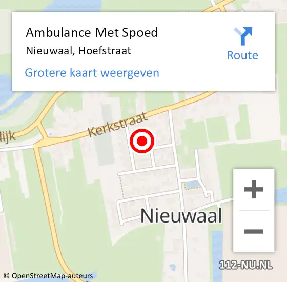 Locatie op kaart van de 112 melding: Ambulance Met Spoed Naar Nieuwaal, Hoefstraat op 14 april 2017 23:52