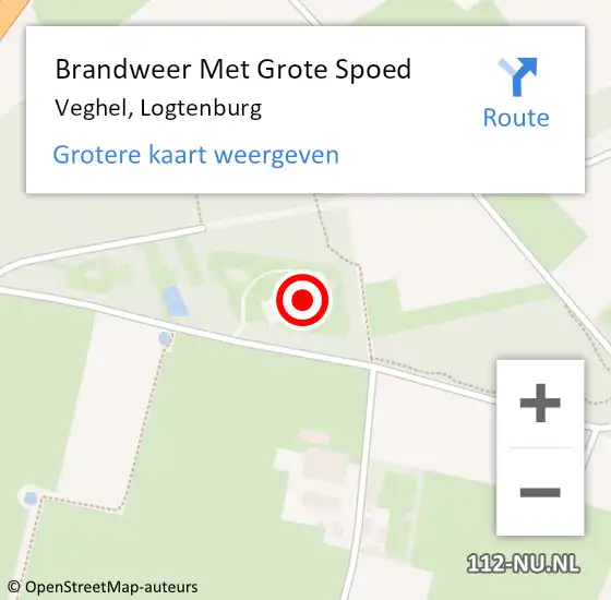 Locatie op kaart van de 112 melding: Brandweer Met Grote Spoed Naar Veghel, Logtenburg op 15 april 2017 05:37