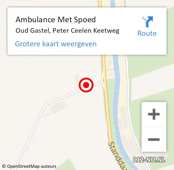 Locatie op kaart van de 112 melding: Ambulance Met Spoed Naar Oud Gastel, Peter Ceelen Keetweg op 15 april 2017 14:10