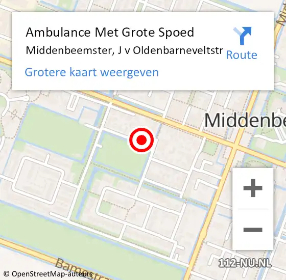 Locatie op kaart van de 112 melding: Ambulance Met Grote Spoed Naar Middenbeemster, J v Oldenbarneveltstr op 16 april 2017 09:43