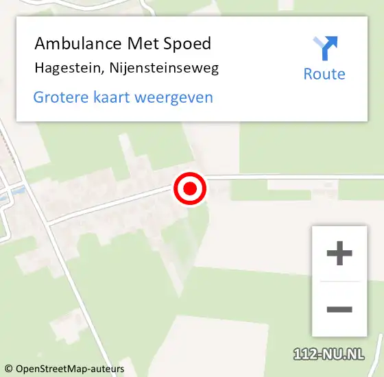 Locatie op kaart van de 112 melding: Ambulance Met Spoed Naar Hagestein, Nijensteinseweg op 16 april 2017 10:57