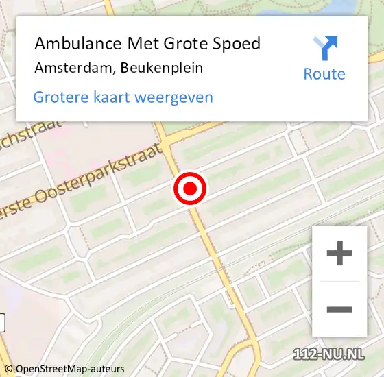 Locatie op kaart van de 112 melding: Ambulance Met Grote Spoed Naar Amsterdam, Beukenplein op 16 april 2017 15:01